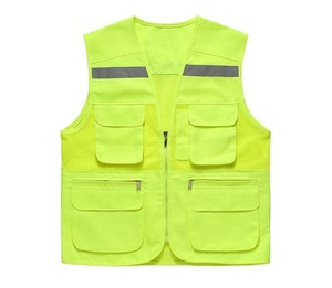 Chaleco de malla reflectante de alta visibilidad con múltiples bolsillos, ajuste regulable, chaleco de seguridad para el trabajo, alta visibilidad - Product Image 2