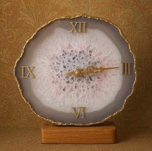Luxury Handmade Resin Table Clock Ocean Theme Modern Waterproof Oversized Night <b>Light</b> Mechanical <b>Battery</b> <b>Powered</b> Wedding Home - Product Image 3