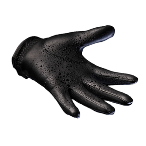 New <b>Black</b> color Cheap Price High Quality Custom logo Custom Design Full Finger Genuine <b>Leather</b> Golf <b>Gloves</b> sheepskin - Product Image 3
