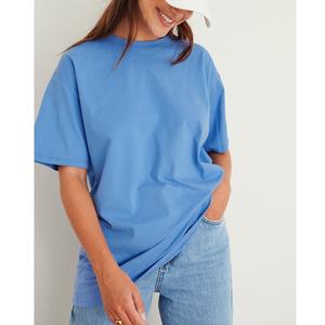 Camiseta de Manga Corta para Mujer, Talla Grande, Diseño de Contraste en la Parte Superior e Inferior, Cuello Redondo, Corte Holgado, 100% Algodón, Ecológica, Transpirable, Informal - Product Image 3