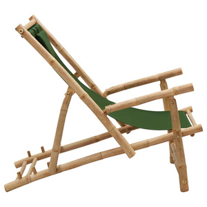 Chaises de jardin pliantes en bambou modernes et pratiques, décor bohème, petites chaises pliantes en tissu + bambou massif pour l'extérieur - Product Image 4