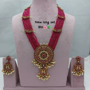 High Quality Traditional South <b>Indian</b> Ethnic Brass Bridal Set Zircon Flower Design Rose Gold Plated Third Party Certified Party - Product Image 1