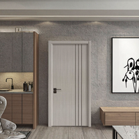 Portes intérieures de style postmoderne américain, placage PVC de haute qualité, bois MDF, chambre à coucher, bureau, hôpital, salon, villa, appartements