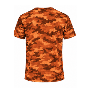เสื้อยืดลายพรางสีส้มไหม้สำหรับผู้ชาย แขนสั้น คอกลม พิมพ์ลายพราง เหมาะสำหรับกิจกรรมกลางแจ้ง ออกกำลังกาย ฟิตเนส และกีฬา - Product Image 2