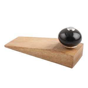 Butée de porte décorative noire ronde en céramique et bois, faite à la main, robuste, pour mobilier, fournisseur en gros - Product Image 2