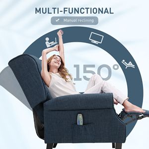 Poltrona Reclinabile in Vera Pelle con Massaggio, Riscaldamento, USB e Tasca Laterale con Telecomando - Product Image 5
