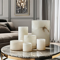 Support de bougie chauffe-plat en pierre d'albâtre naturelle, qualité supérieure, finition de luxe, fait main, écologique, décoration d'intérieur, Pâques