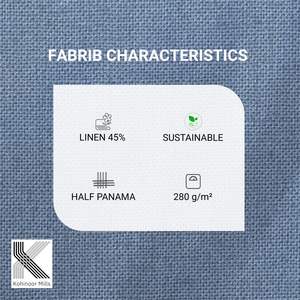 Tela de Algodón, Lino y Spandex al por Mayor, 260g/m, Tejido Medio Panamá, Elástico, con Patrón Geométrico, Estilo Dobby, para Pantalones de Hombre y Mujer - Product Image 3