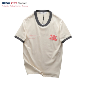 T-shirt mode unisexe pour hommes Logo sérigraphie de haute qualité Style décontracté col rond pas cher Design uni pour hommes - Product Image 2