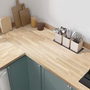 Encimera de Cocina de Madera Maciza de Caucho Premium, Tablero de Cocina Tipo Butcher Block, Acabado en Madera Natural - Product Image 2