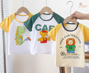 Nueva Colección de Verano del Fabricante, Camisetas y Polos para Niñas, Tejido de Punto de Algodón Puro de Manga Corta para Niños - Product Image 2