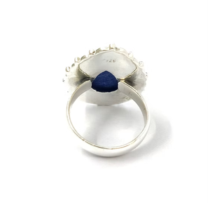Vintage Statement Teardrop Lapis Lazuli <b>925</b> <b>Silver</b> <b>Ring</b> (7.8 Grams) by JAIPUR <b>SILVER</b>-Jewelry for Any Occasion Gift - Product Image 4