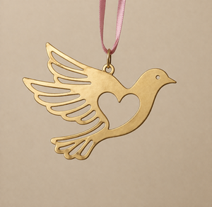 Ornement de Noël suspendu en métal, cheval volant doré - Product Image 3