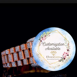 Reloj Hip Hop Personalizado con Moissanita VVS |   Reloj de Lujo Unisex con Correa de Acero Inoxidable, Resistente al Agua 10 Bar, con Zafiro de 29 CT - Product Image 1