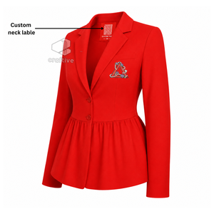 Delta |   Sigma |   Blazer peplum pour femme Theta Sorority, boutonné sur le devant, avec ourlet peplum qui flattere la taille, veste de bureau ajustée pour affaires - Product Image 2