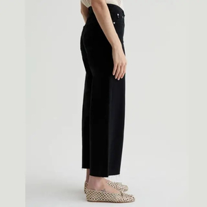 OEM / ODM Jeans pour femme 100% Coton, coupe ample, jambe large, évasée, de luxe, délavé bleu, style décontracté, en denim, noir, pour jeune femme et femme élégante - Product Image 3