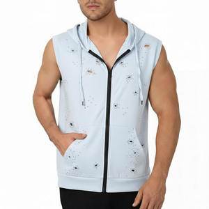 Camiseta sin Mangas de Alta Calidad OEM, Chaleco Deportivo Ajustado para Gimnasio, Camiseta con Capucha para Fisicoculturismo, Prenda Básica de Algodón Mezclado - Product Image 6