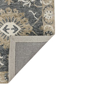 Grey Beige Floral Hand Tufted Wool <b>Rug</b> Low Pile with Cotton Backing <b>Traditional</b> Border <b>for</b> <b>Living</b> <b>Room</b> Bedroom - Product Image 4