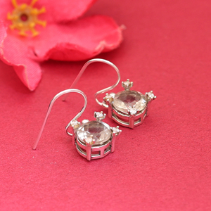 Silver Plated Amethyst <b>Dangle</b> <b>Earrings</b> Romantic Women's Jewelry Gift for Anniversary Fashionable Gemstone Stud <b>Diamond</b> Pearl - Product Image 3