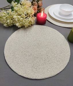 Set de table en coton polyester antidérapant motif bohème, creux, or et argent, diamètre 300 mm, écologique, pour cuisine Cedar Space - Product Image 1