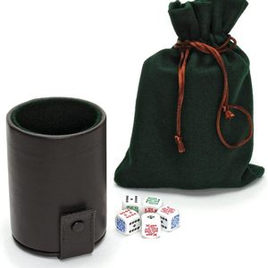 Copa de Dados de Cuero con 5 Dados Blancos de D&D, Estilo Clásico, Almacenamiento Duradero para Juegos de Mesa, Uso para Adultos - Product Image 3