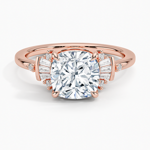 Anillo de Regalo Nupcial Elegante con Diamantes de Moissanita en Forma de Cojín con Engaste de Cuatro Puntas y Borde de Plata Pura con Formas Mixtas - Product Image 5