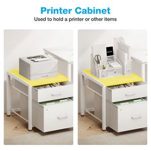 Scrivania a L con Prese Elettriche, Grande Scrivania per Computer con Cassetto Portadocumenti, Supporto per Stampante e Ripiani Portaoggetti per Camera da Letto - Product Image 4