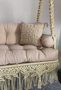 Columpio de Jardín de Macramé, Columpio Doble de Macramé, Columpio Colgante, Columpio para Balcón, Columpio para Patio - Product Image 2