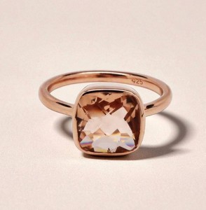 Rose Gold Plated 15 MM <b>Cushion</b> Faceted Citrine Quartz Gemstone Women <b>Ring</b> Wholesale Gold Plated <b>Ring</b> - Handmade Bulk Price <b>Ring</b> - Product Image 1