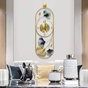 Horloge murale Art Déco élégante et romantique, artisanale, avec cadre doré, design magnifique pour la décoration de la chambre à coucher, du restaurant, du salon - Product Image 1