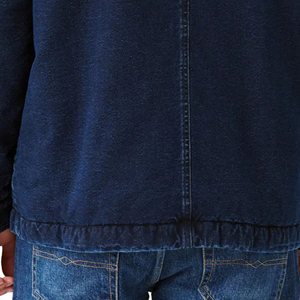 Veste en jean bleu uni grande taille pour homme, style décontracté hiver, mode personnalité avec motif lettres, couleur bleu uni - Product Image 6