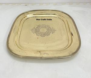 Assiette de Présentation Ronde Dorée en Métal avec Perles, Plateau de Service pour Dîner, Décoration de Table pour Mariage et Noël - Product Image 3