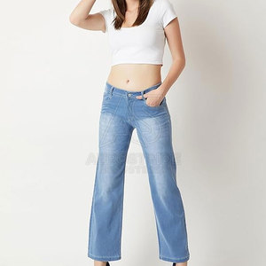 Jean à coupe classique respirant à taille mi-haute avec matière extensible douce, tissu durable, confortable pour un usage quotidien, look moderne et tendance - Product Image 2