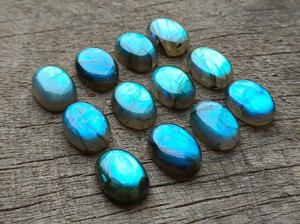 Cabochon ovale en labradorite bleu feu, pierre précieuse irisée pour la fabrication de bijoux, 13x18mm, pierre minérale polie - Product Image 4