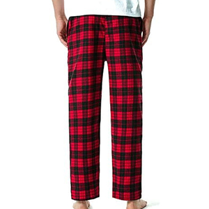 Top Sale Quality Low Price <b>Men's</b> Printed Trousers <b>Flannel</b> Plaid Fabric Made Drawstring Waist Trouser <b>Pajamas</b> For Male - Product Image 3