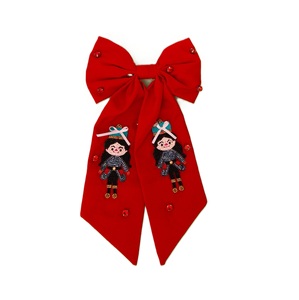 Charming Seed Beads Hair Bow Embroidery Soft Style Elegant <b>Beaded</b> Hair Bow Seed Beads Floral Design - Product Image 1