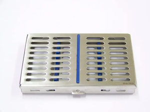 Cassette d'instruments de stérilisation dentaire, 10 pièces, plateau en acier inoxydable pour autoclave, boîte de rangement manuelle, certifiée CE - Product Image 1