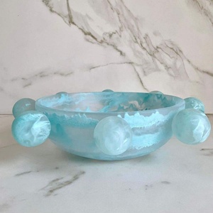 Bol à salade en résine personnalisé de haute qualité, sculpté, poli miroir, écologique, de qualité alimentaire, pour la maison et les fêtes, style classique - Product Image 2