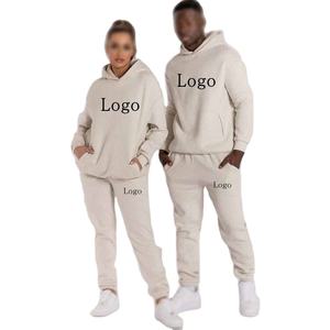 Ensemble de survêtement en molleton 100% coton imprimé personnalisé Logo Hommes Femmes Séchage rapide - Product Image 3