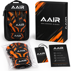 Gants de gardien de but de football professionnels, hybrides, avec grip en latex, respirants, légers, sangle de poignet réglable, fermeture auto-agrippante - Product Image 6