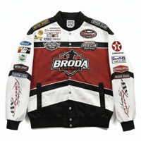 Veste de course unisexe sur mesure OEM, respirante, séchage rapide, grande taille, été/hiver, style vintage NASCAR F1, logo brodé intégral