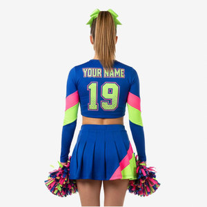 Tenues de cheerleading pour femmes, design de costumes de cheerleading pour lycéennes, uniformes de cheerleading tendance, crop top en sublimation, 100% polyester, kits de cheerleading - Product Image 3