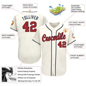 Maillot de softball personnalisé pour femme, rouge marine, imprimé en 3D, respirant, vêtements de sport d'équipe, uniformes d'entraînement et de match en gros - Product Image 2