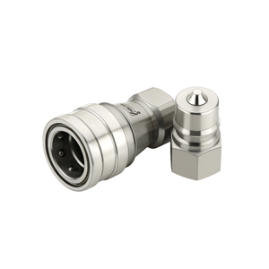 Conector de desconexión rápida con válvula de bola, accesorio hidráulico con bloqueo de bola, acoplador hidráulico ISO 7241 B, desconexión rápida con rosca BSPP - Product Image 1