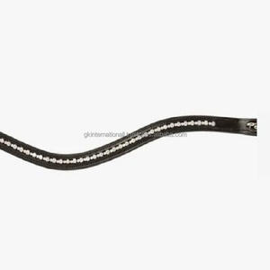 Bellamente diseñado hecho a mano forma de onda acolchada banda de frente de caballo de cuero decorado con cristales transparentes Diamante diamantes de imitación - Product Image 3