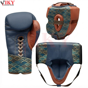 Ensemble d'équipements de protection personnalisés pour la boxe avec gants de boxe en cuir, protège-tête et protège-glandes OEM/ODM à marque privée - Product Image 3