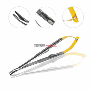 Porte-aiguille chirurgical TC Noyes Scissor droit et courbé pour microchirurgie dentaire, en carbure de tungstène de précision - Product Image 3