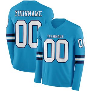 Jersey Deportivo Personalizado OEM con Logotipo a Color, de Alta Calidad, Manga Larga, Cuello en V, Spandex/Poliéster, Secado Rápido y Transpirable - Product Image 5