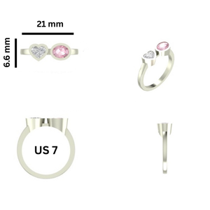 Anillo Toi-et-Moi de Oro Blanco de 14 Quilates con Esmeralda y Diamante Cultivados en Laboratorio, Joyería Fina Certificada - Product Image 3
