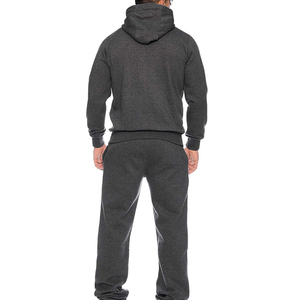 Survêtement unisexe gris à capuche, demi-zip, en polaire respirante, avec poches latérales, coupe décontractée, couleur unie, pour l'automne - Product Image 2